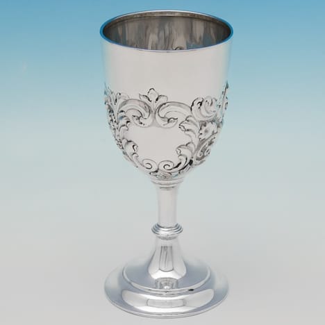 Antique, Edwardian, Chased Goblet In 