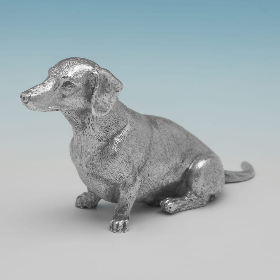 Sterling Silver Dachshund Model - I. Franks, hallmarked in 2016 London - Elizabeth II - Image 2