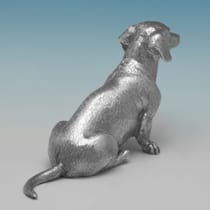 Sterling Silver Dachshund Model - I. Franks, hallmarked in 2016 London - Elizabeth II - Thumbnail 3