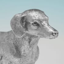 Sterling Silver Dachshund Model - I. Franks, hallmarked in 2016 London - Elizabeth II - Thumbnail 4