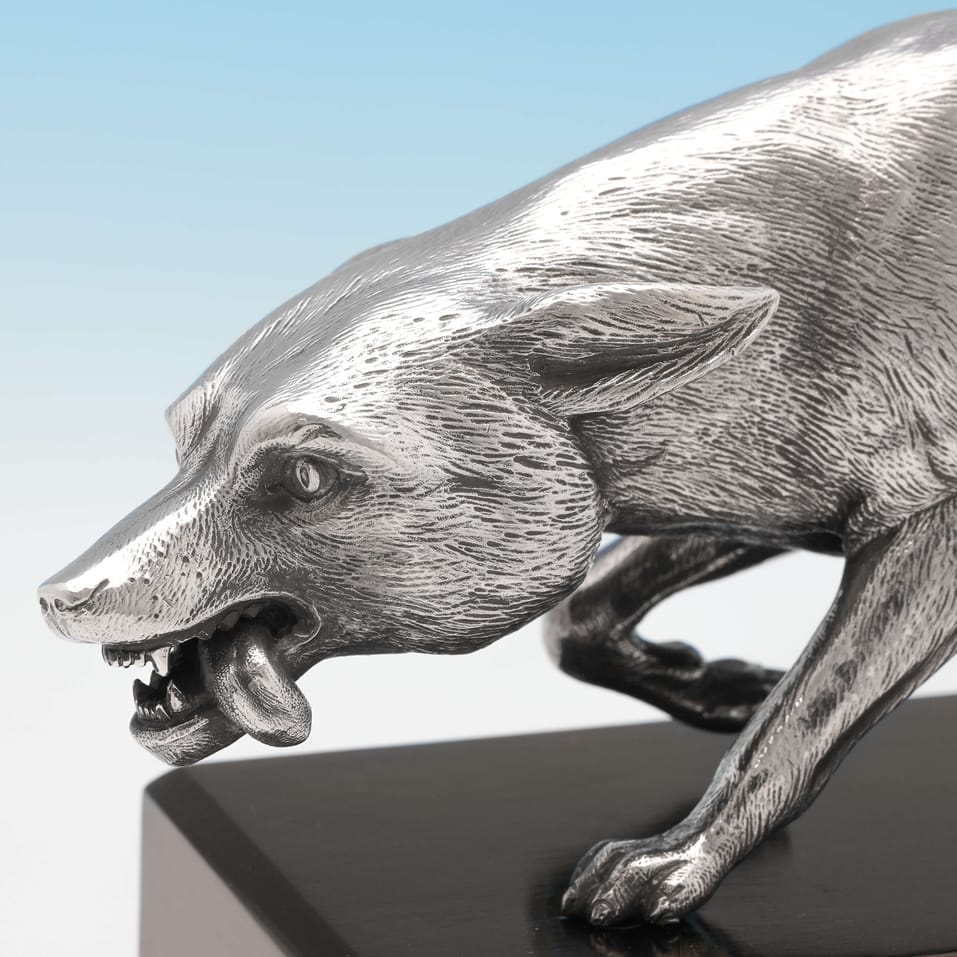 Sterling Silver Fox Model - Goldsmiths & Silversmiths Co., hallmarked in 1935 London - George V - Image 3