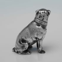 Antique Sterling Silver Dog & Cat Pepper Pots - Stuart Clifford, hallmarked in 1899 London - Victorian - Thumbnail 6