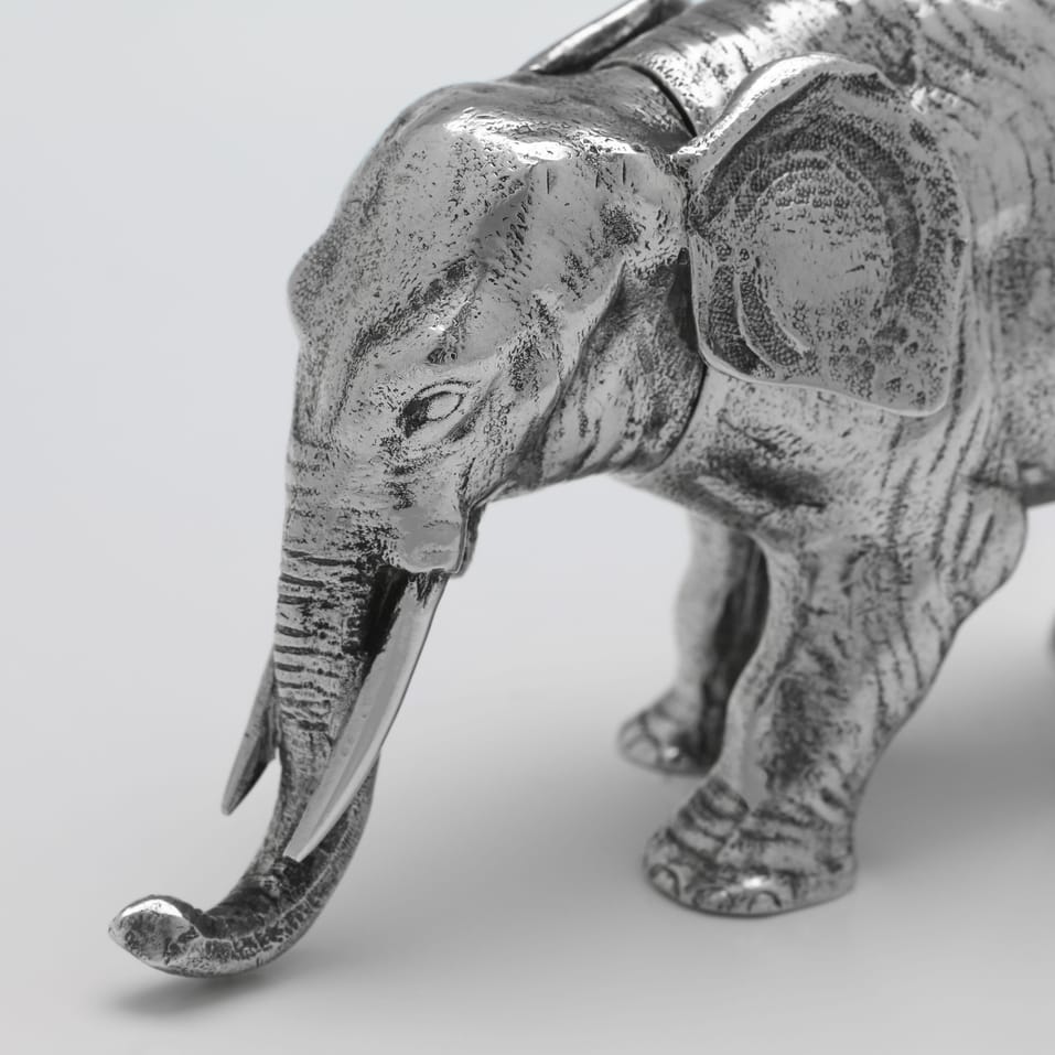 Antique 800 Standard Silver Elephant Model - P. Oberlander, made circa 1920 - George V - Image 4