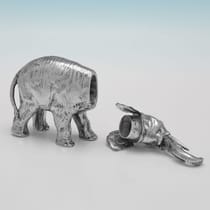 Antique 800 Standard Silver Elephant Model - P. Oberlander, made circa 1920 - George V - Thumbnail 5