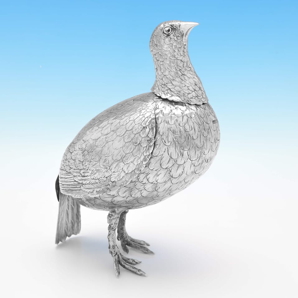 Antique Sterling Silver Partridge Model - Berthold Muller, hallmarked in 1901 Chester - Edwardian