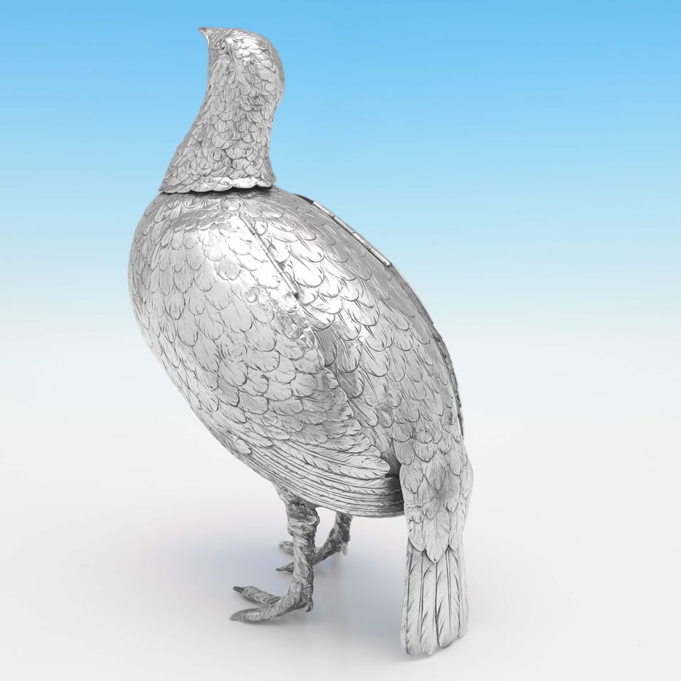 Antique Sterling Silver Partridge Model - Berthold Muller, hallmarked in 1901 Chester - Edwardian - Image 3