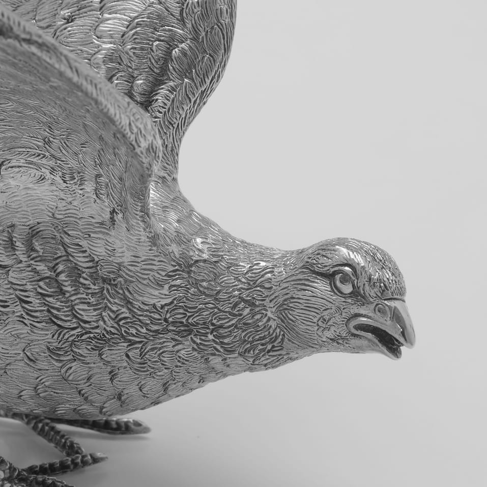 Sterling Silver Pair of Pheasants - C. J. Vander, hallmarked in 1993 Sheffield - Elizabeth II - Image 5