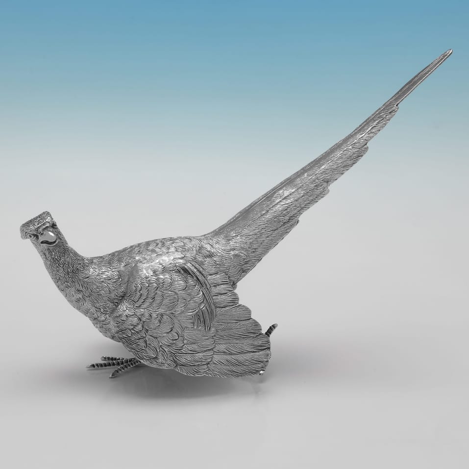 Sterling Silver Pair of Pheasants - C. J. Vander, hallmarked in 1993 Sheffield - Elizabeth II - Image 6