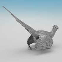 Sterling Silver Pair of Pheasants - C. J. Vander, hallmarked in 1993 Sheffield - Elizabeth II - Thumbnail 7