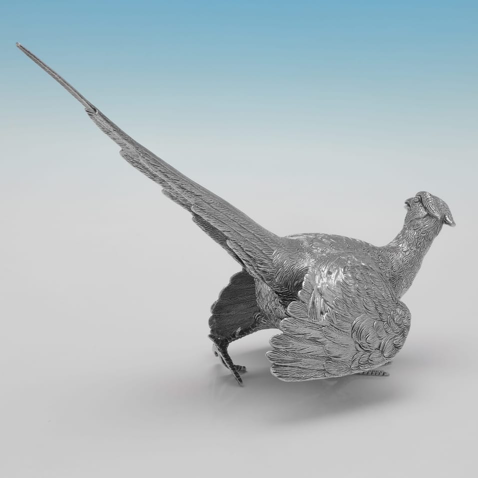 Sterling Silver Pair of Pheasants - C. J. Vander, hallmarked in 1993 Sheffield - Elizabeth II - Image 7