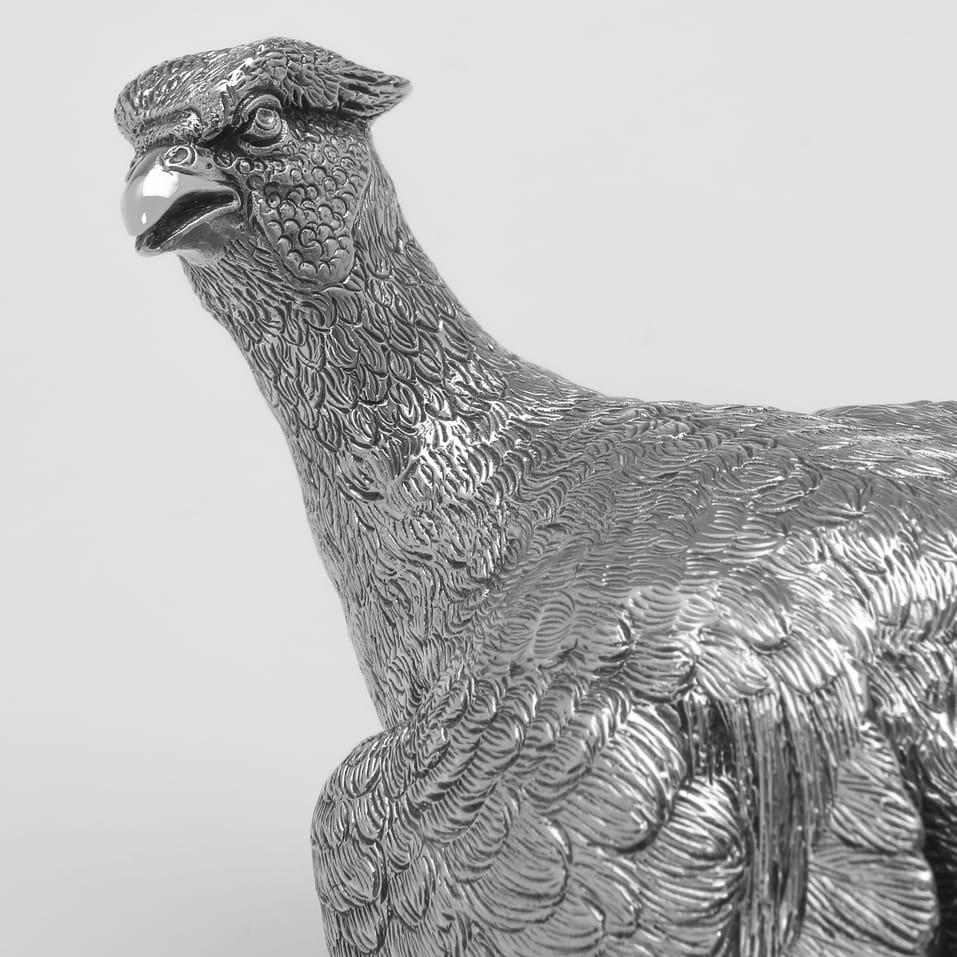 Sterling Silver Pair of Pheasants - C. J. Vander, hallmarked in 1993 Sheffield - Elizabeth II - Image 8