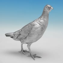 Sterling Silver Pair of Partridges - C. J. Vander, hallmarked in 1999 Sheffield - Elizabeth II - Thumbnail 2