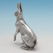 Sterling Silver Hare Model - A. E. Jones, hallmarked in 1972 Birmingham - Elizabeth II - Thumbnail 3