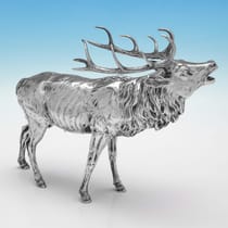 Antique Sterling Silver Stag Model - John George Piddington, hallmarked in 1902 London - Edwardian - Thumbnail 2