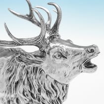 Antique Sterling Silver Stag Model - John George Piddington, hallmarked in 1902 London - Edwardian - Thumbnail 4