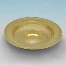 Sterling Silver Gold Plated Armada Dish - Walter H. Wilson Ltd., hallmarked in 1938 London - George VI - Thumbnail 3