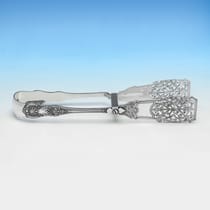 Antique Sterling Silver Asparagus tongs - William Hutton & Sons, hallmarked in 1898 London - Victorian - Thumbnail 2