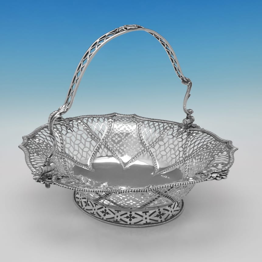 Antique Sterling Silver Basket - Robert Albin Cox, hallmarked in 1767 London - George III