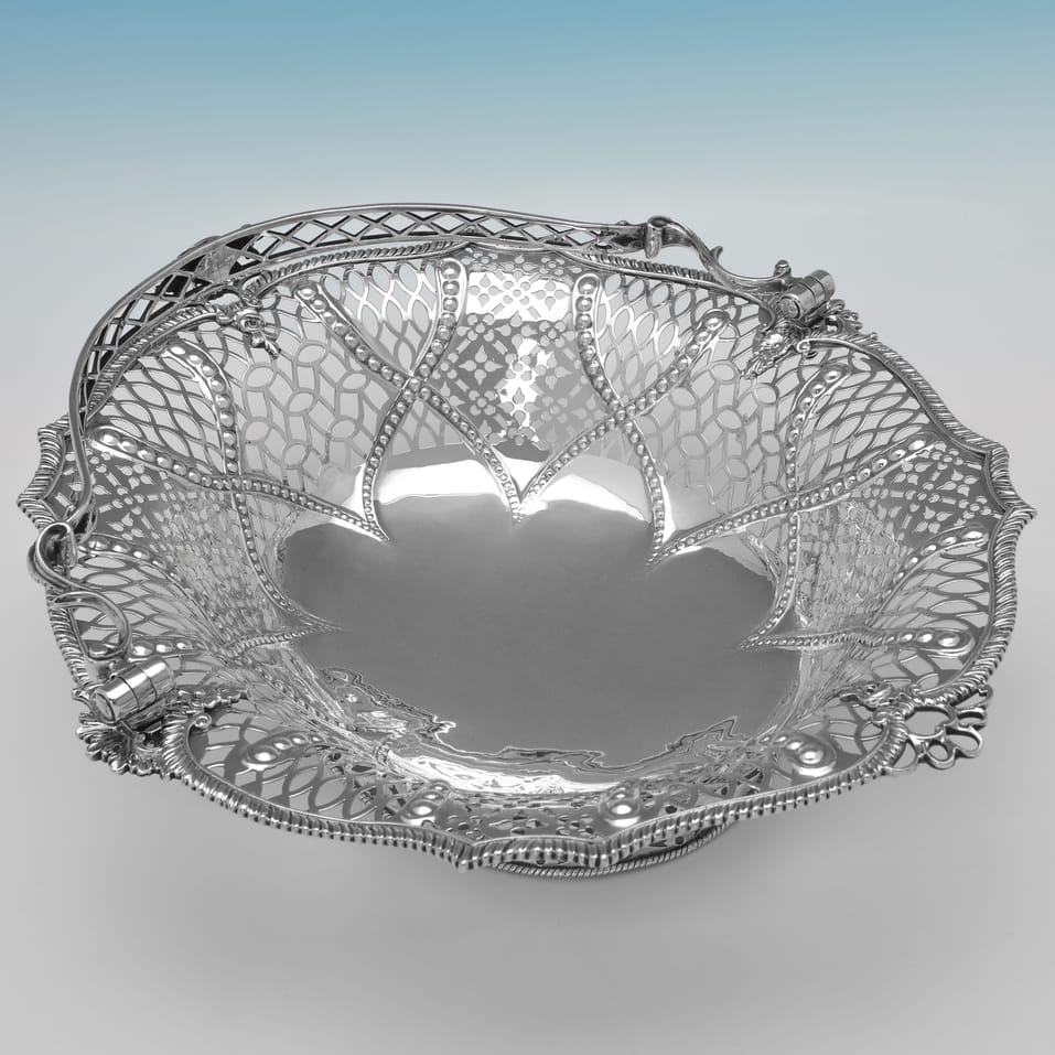 Antique Sterling Silver Basket - Robert Albin Cox, hallmarked in 1767 London - George III - Image 3