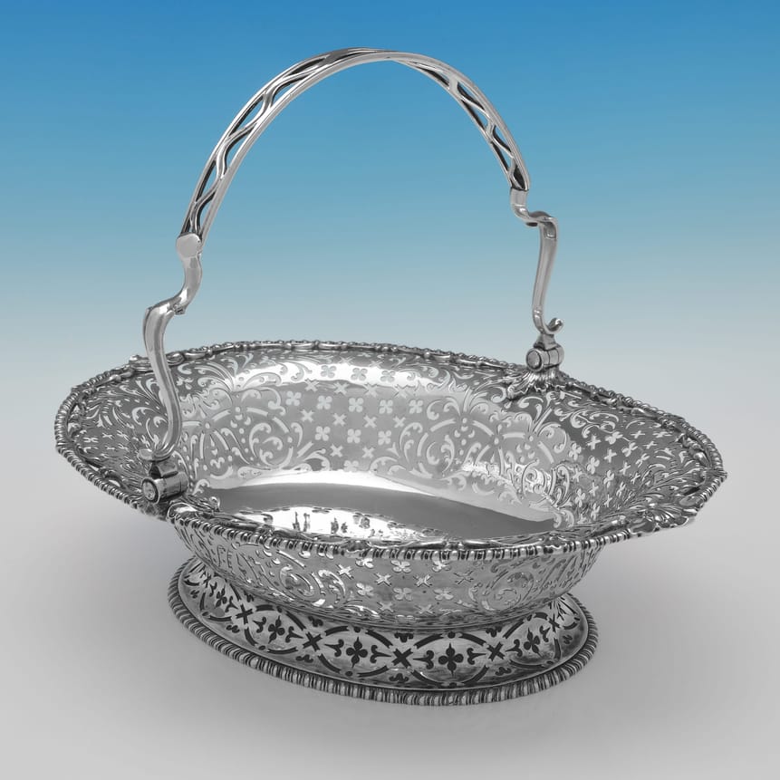 Antique Sterling Silver Basket - Alexander Johnson, hallmarked in 1760 London - George III