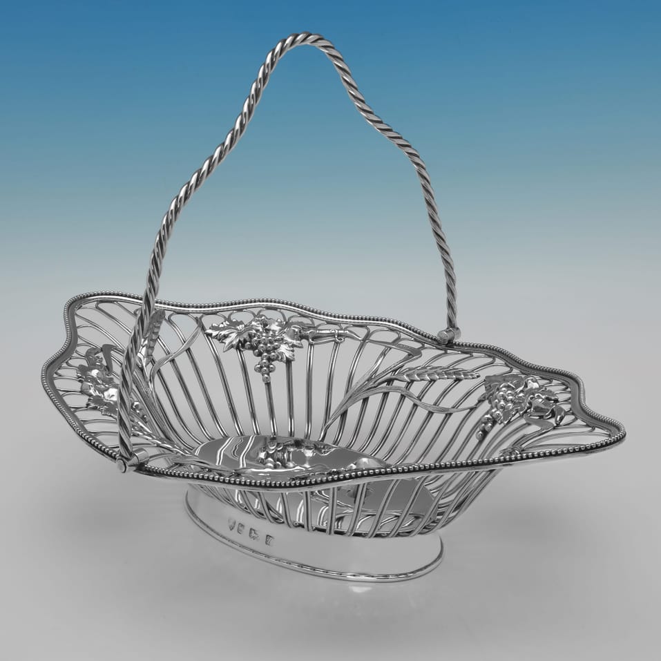 Sterling Silver Basket - E. J. Green, hallmarked in 1924 Birmingham - George V