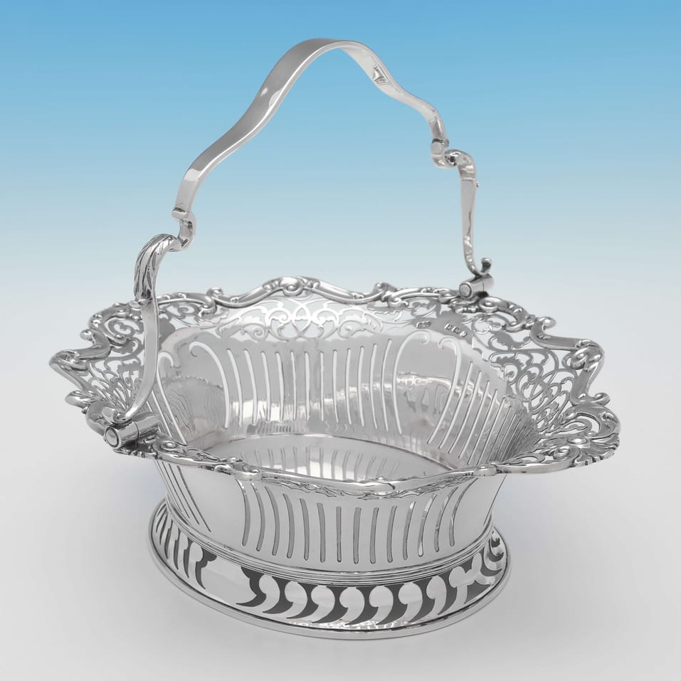 Antique Sterling Silver Basket - Elkington & Co., hallmarked in 1903 Birmingham - Edwardian