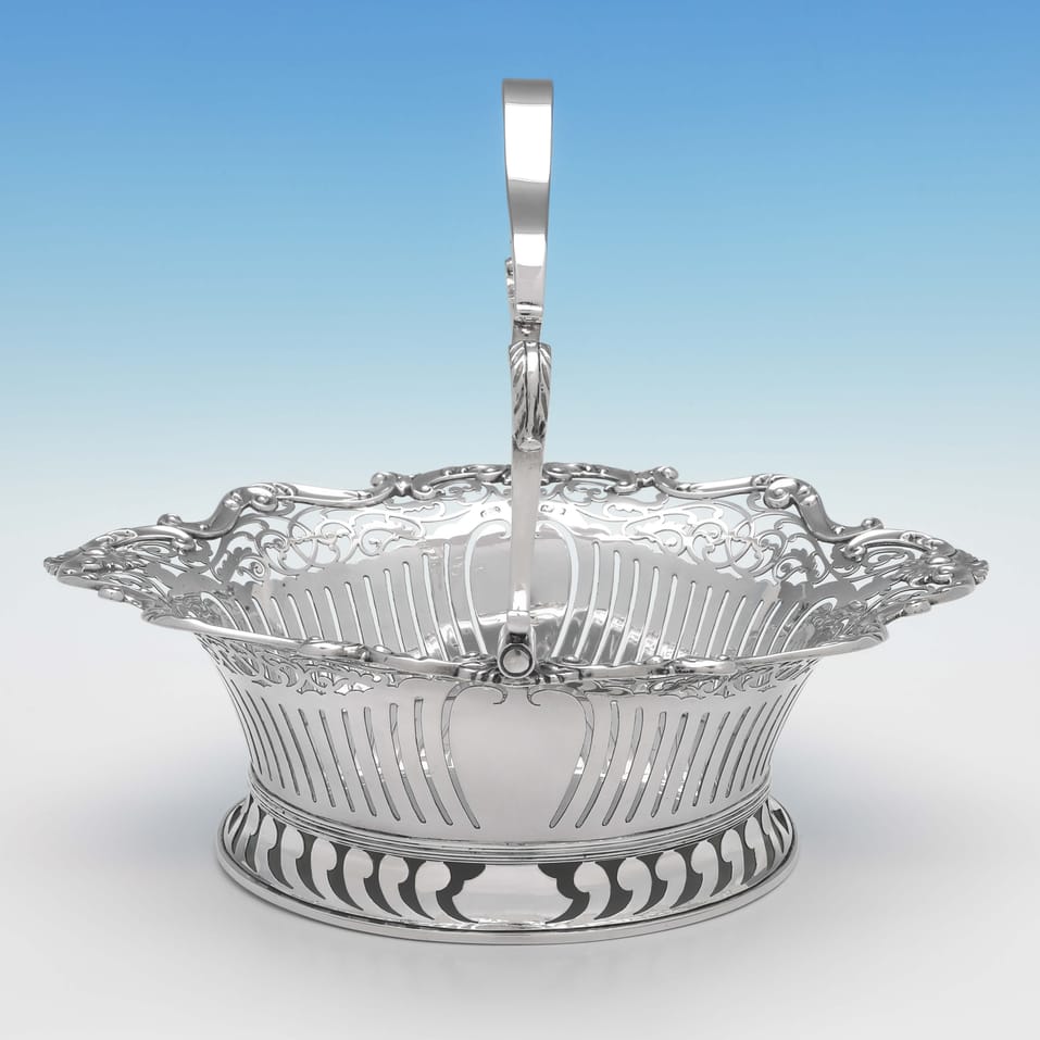 Antique Sterling Silver Basket - Elkington & Co., hallmarked in 1903 Birmingham - Edwardian - Image 2