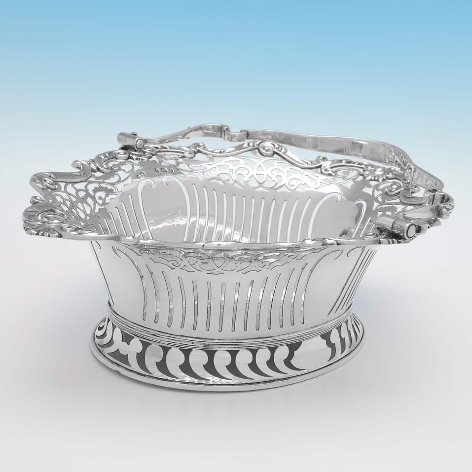 Antique Sterling Silver Basket - Elkington & Co., hallmarked in 1903 Birmingham - Edwardian - Image 3