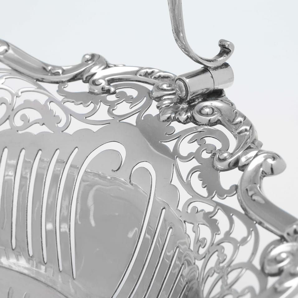 Antique Sterling Silver Basket - Elkington & Co., hallmarked in 1903 Birmingham - Edwardian - Image 4