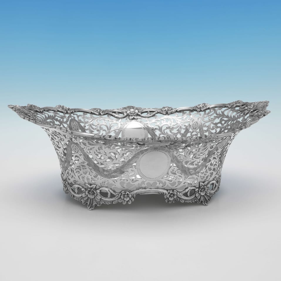 Antique Sterling Silver Basket - Charles Stuart Harris, hallmarked in 1905 London - Edwardian - Image 2