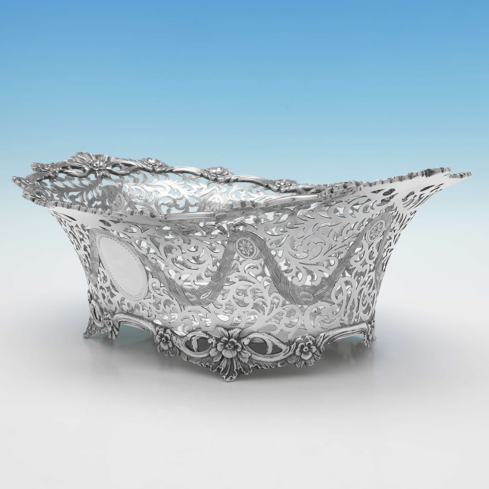 Antique Sterling Silver Basket - Charles Stuart Harris, hallmarked in 1905 London - Edwardian - Image 3