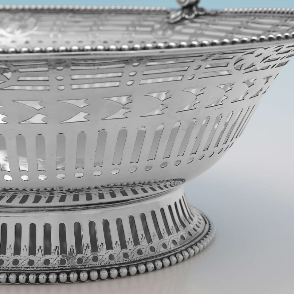 Antique Sterling Silver Basket - William Plummer, hallmarked in 1778 London - George III - Image 5