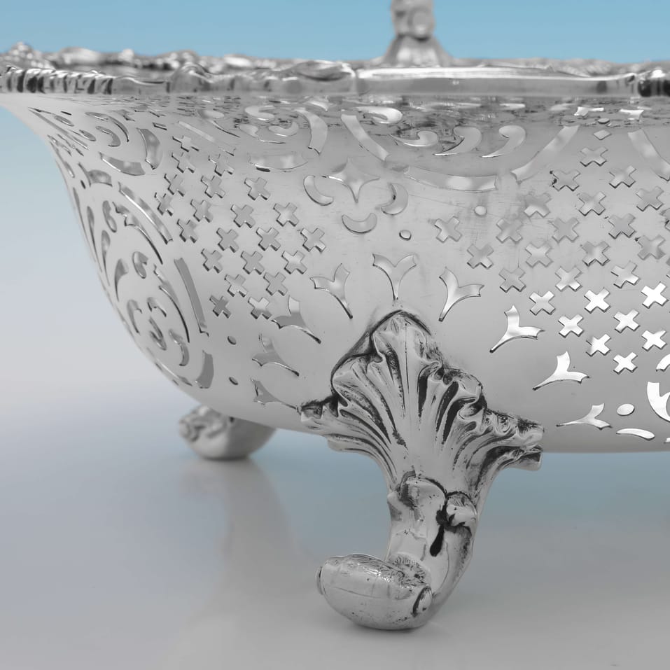 Antique Sterling Silver Basket - Robert Hennell III, hallmarked in 1842 London - Victorian - Image 7