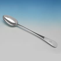 Antique Sterling Silver Old English Basting Spoon - Goldsmiths & Silversmiths Co., hallmarked in 1907 London - Edwardian - Thumbnail 1