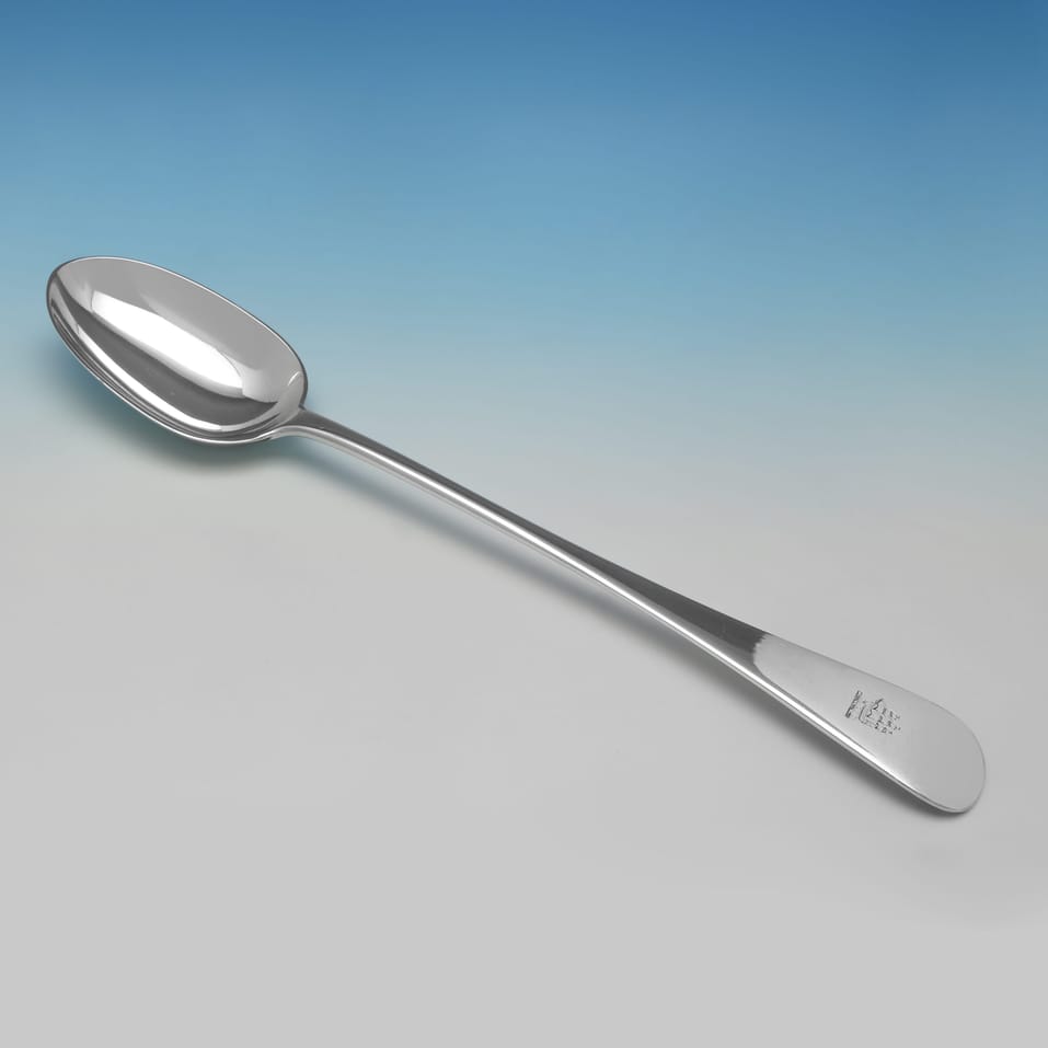 Antique Sterling Silver Old English Basting Spoon - Goldsmiths & Silversmiths Co., hallmarked in 1907 London - Edwardian