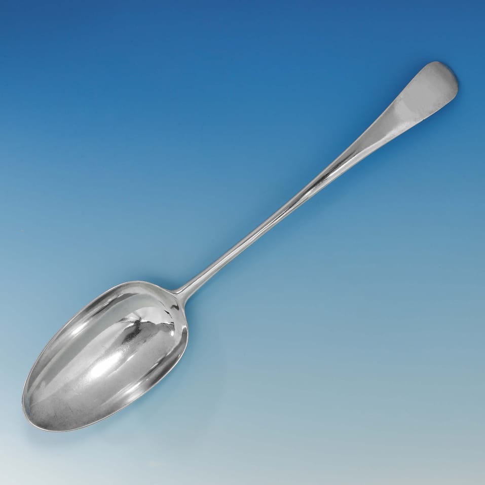 Antique Sterling Silver 'Old English' Pattern Basting Spoon - Henry Bailey, hallmarked in 1757 London - George II - Image 2