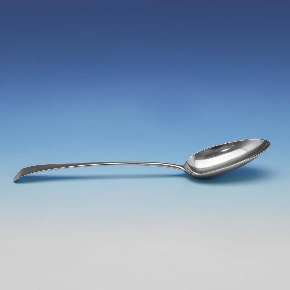 Antique Sterling Silver 'Old English' Pattern Basting Spoon - Henry Bailey, hallmarked in 1757 London - George II - Image 3