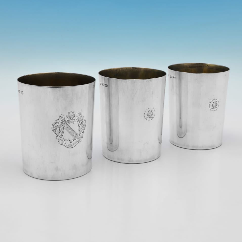 Antique Sterling Silver Set of Stacking Beakers - John Samuel Hunt & C. F. Hancock & Co., hallmarked in 1861 London - Victorian - Image 6