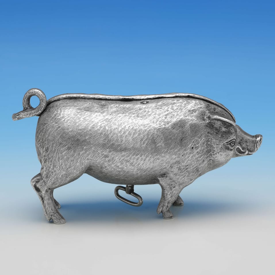 Antique Sterling Silver "Pig" Bell - William Hornby, hallmarked in 1904 London - Edwardian - Image 2