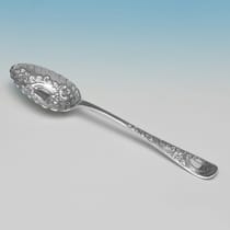 Antique Sterling Silver Set of 4 Berry Spoons - Thomas Levesley, hallmarked in 1898 Sheffield - Victorian - Thumbnail 3