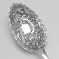 Antique Sterling Silver Set of 4 Berry Spoons - Thomas Levesley, hallmarked in 1898 Sheffield - Victorian - Thumbnail 5