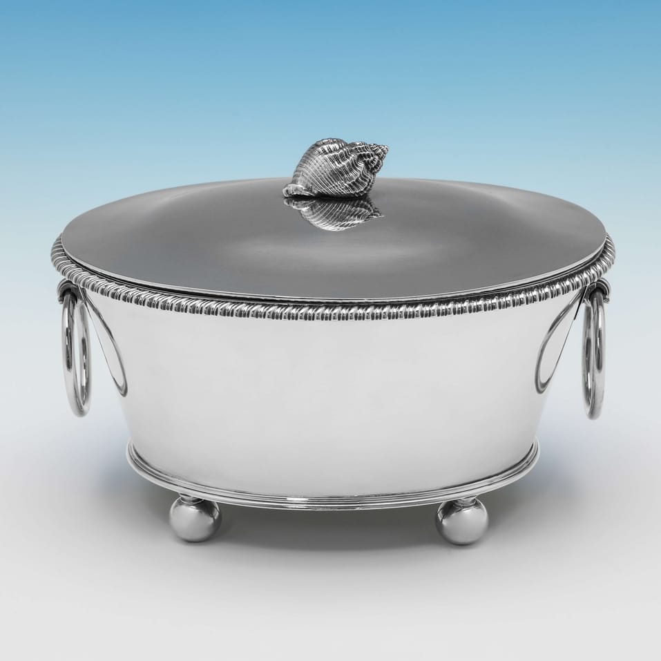 Antique Sterling Silver Bouillabaisse Tureen - John Bridge, hallmarked in 1825 London - George IV