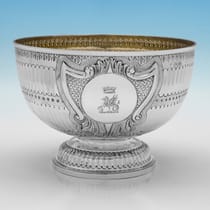 Antique Sterling Silver Bowl - Charles Stuart Harris, hallmarked in 1888 London - Victorian - Thumbnail 1