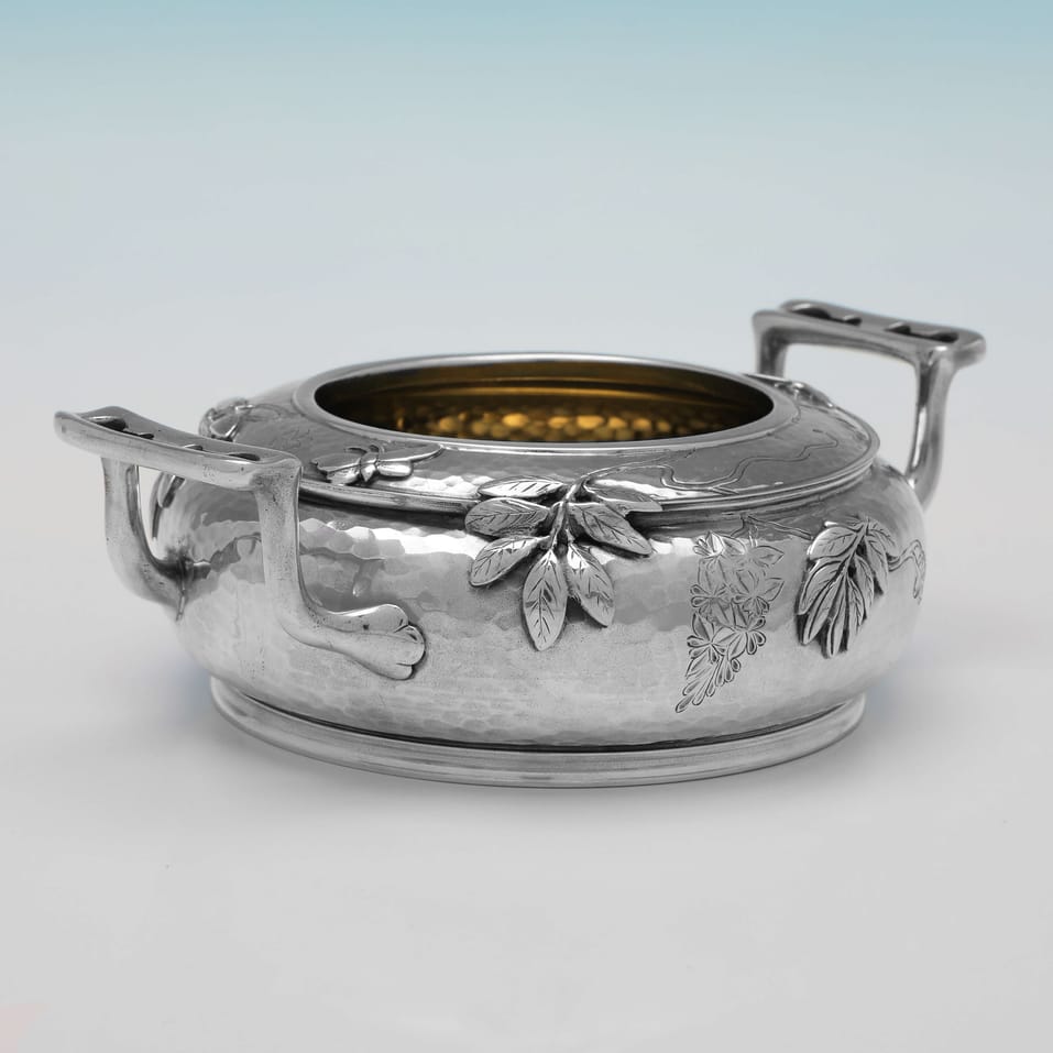 Antique Sterling Silver Aesthetic Design Bowl - Martin, Hall & Co., hallmarked in 1879 London - Victorian - Image 2