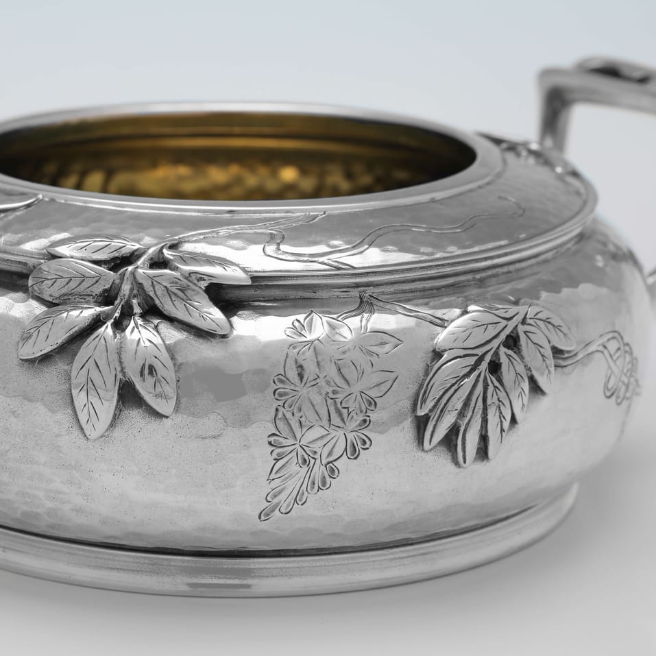 Antique Sterling Silver Aesthetic Design Bowl - Martin, Hall & Co., hallmarked in 1879 London - Victorian - Image 3