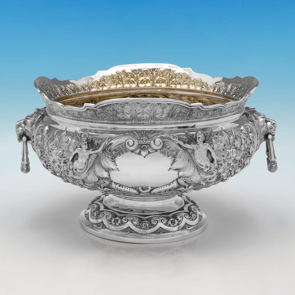 Antique Sterling Silver Armada Pattern Bowl - Elkington & Co., hallmarked in 1905 London - Edwardian