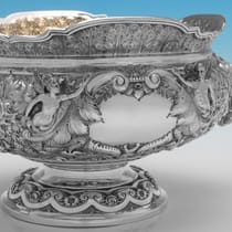 Antique Sterling Silver Armada Pattern Bowl - Elkington & Co., hallmarked in 1905 London - Edwardian - Thumbnail 3