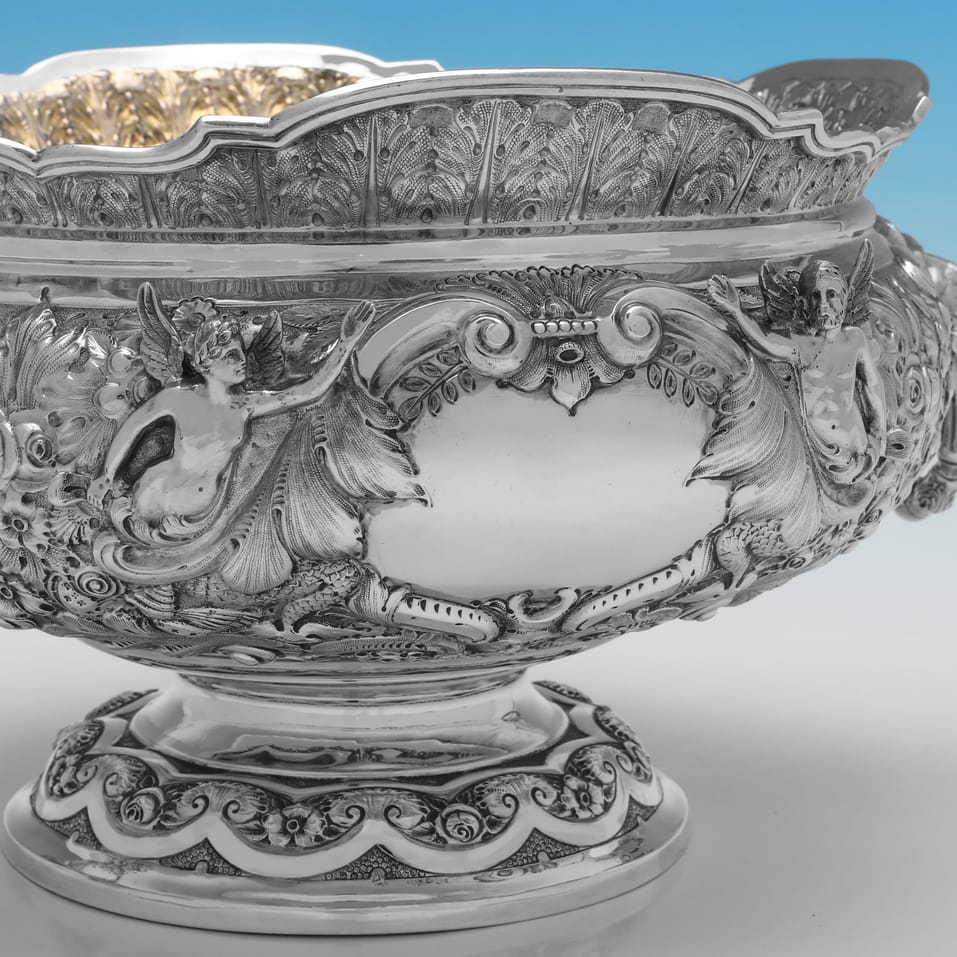 Antique Sterling Silver Armada Pattern Bowl - Elkington & Co., hallmarked in 1905 London - Edwardian - Image 3