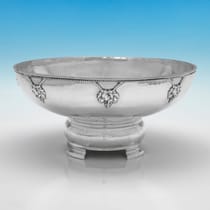 Sterling Silver Bowl - A. E. Jones, hallmarked in 1924 Birmingham - George V - Thumbnail 1