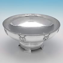 Sterling Silver Bowl - A. E. Jones, hallmarked in 1924 Birmingham - George V - Thumbnail 2